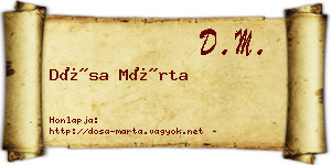 Dósa Márta névjegykártya